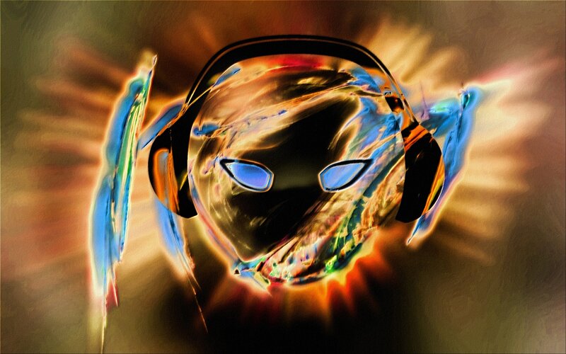 abstract headphones art