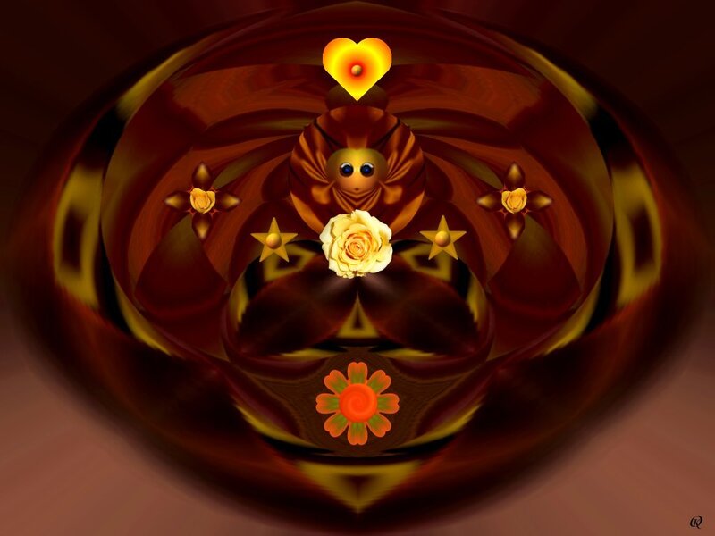 Abstract heart and flower design