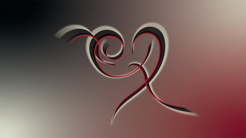 Abstract Heart Design — Black, Calm
