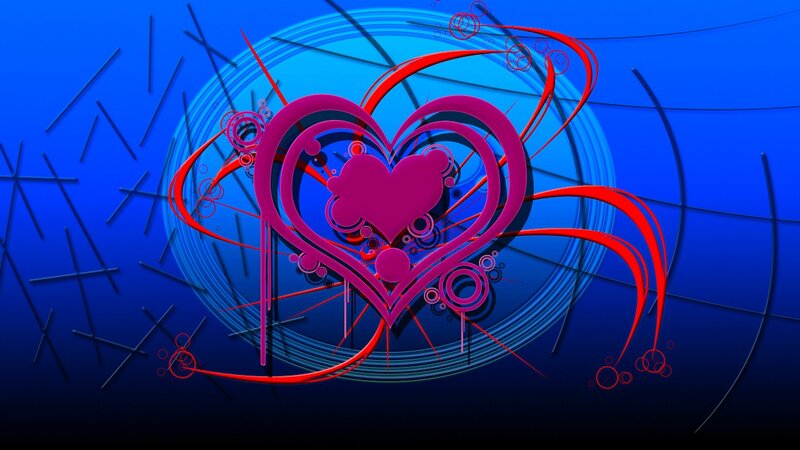 Abstract Heart Design — Blue, Dynamic
