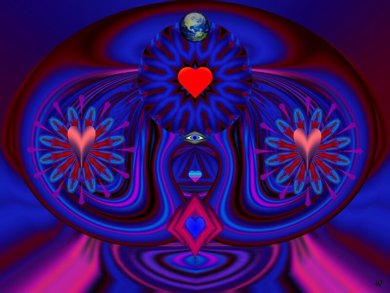 Abstract Heart Design — Blue, Hypnotic