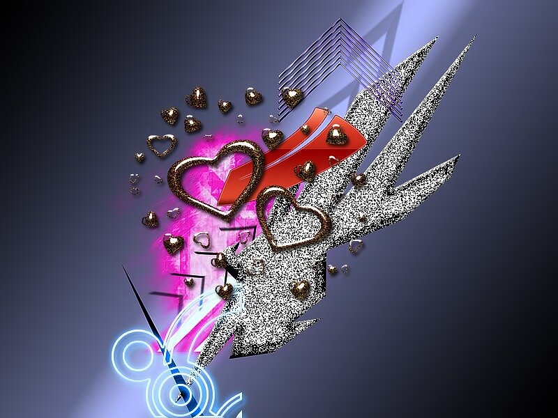 Abstract Heart Design — Purple, Dramatic