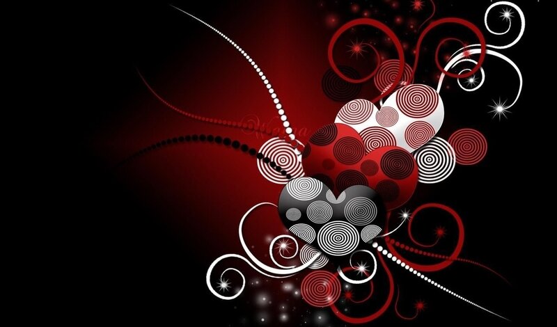 Abstract Heart Design — Red, Dramatic, Digital Art