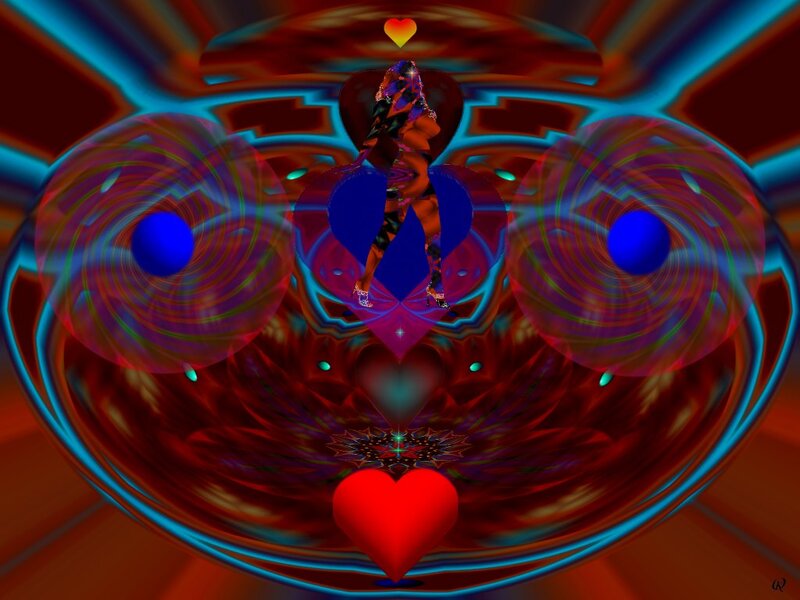 Abstract Heart Design — Red, Hypnotic