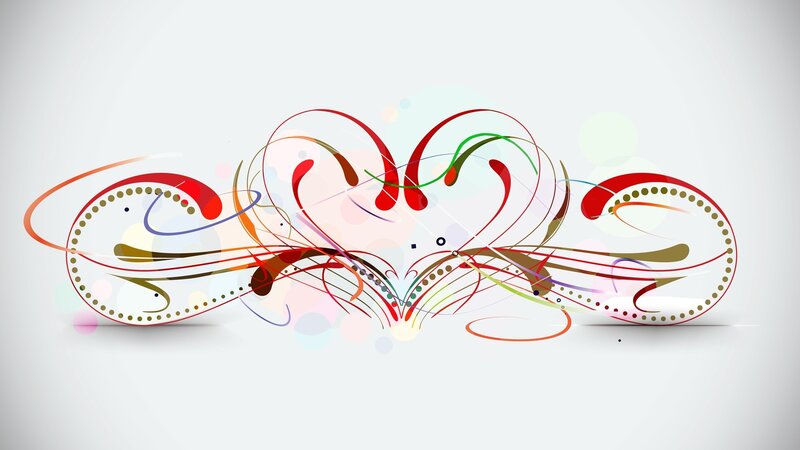 Abstract Heart Design — Red, Playful