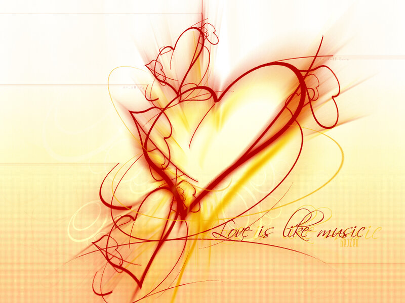 Abstract Heart Design — Red, Romantic, Digital Art, Swirls