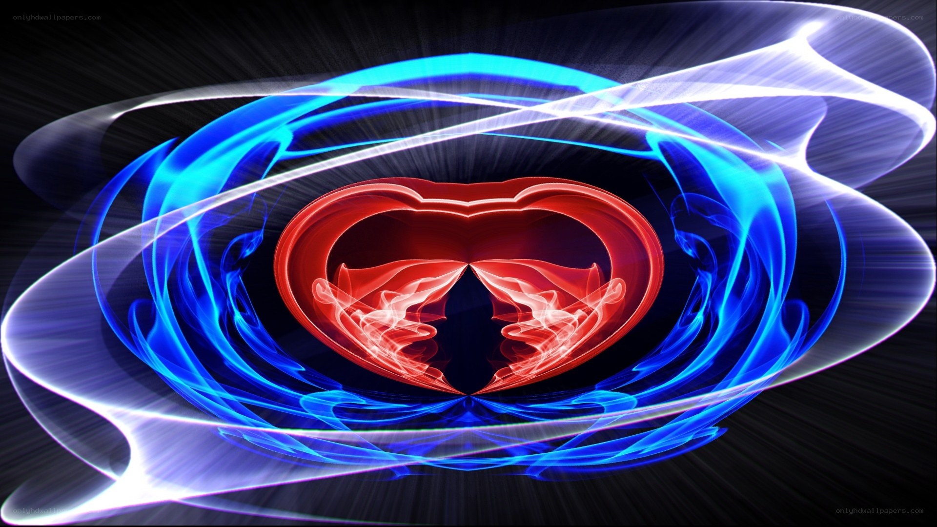 Abstract heart energy vortex