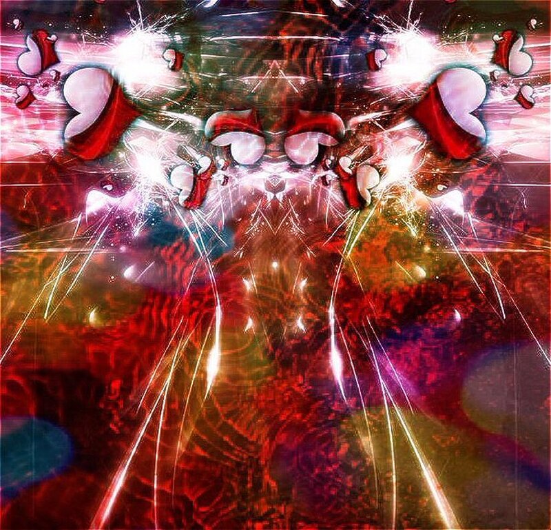 Abstract Heart Explosion — Red