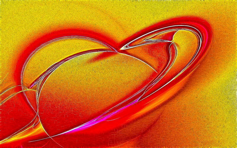 Abstract heart in warm colors