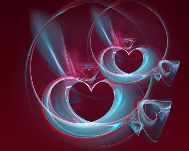Abstract heart light patterns