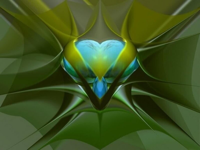 Abstract heart-shaped fractal design