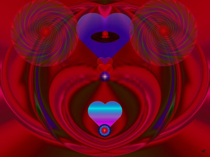 Abstract Heart Shapes — Red