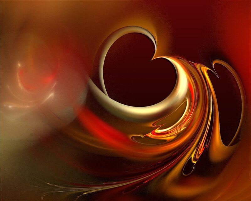 Abstract Heart Swirl — Red