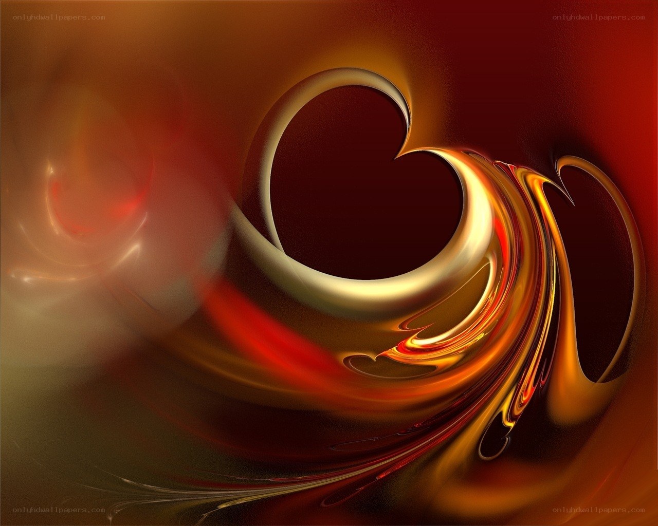 Abstract heart swirl