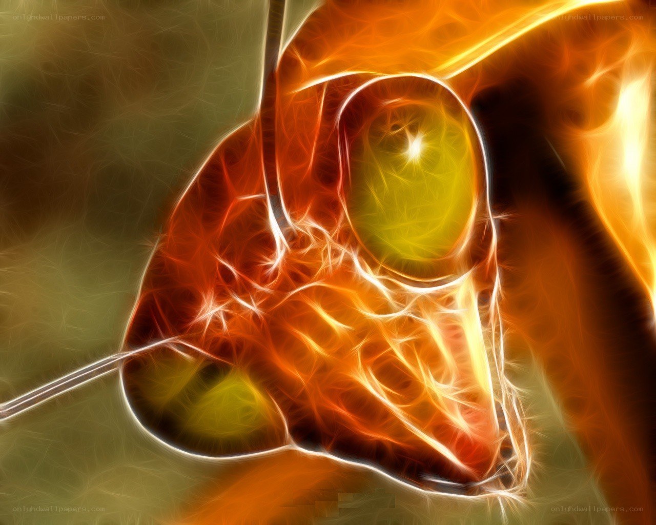 abstract heart with glowing veins