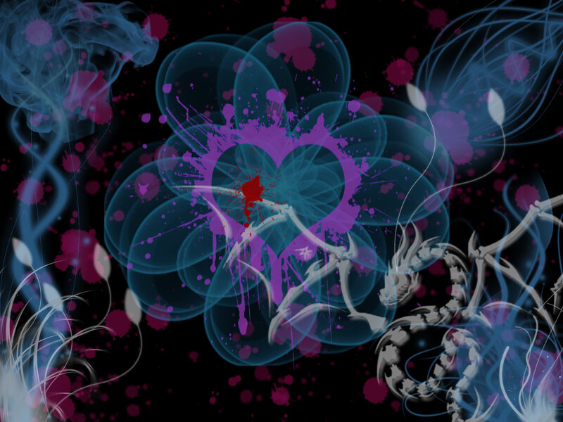 abstract heart with splatter art