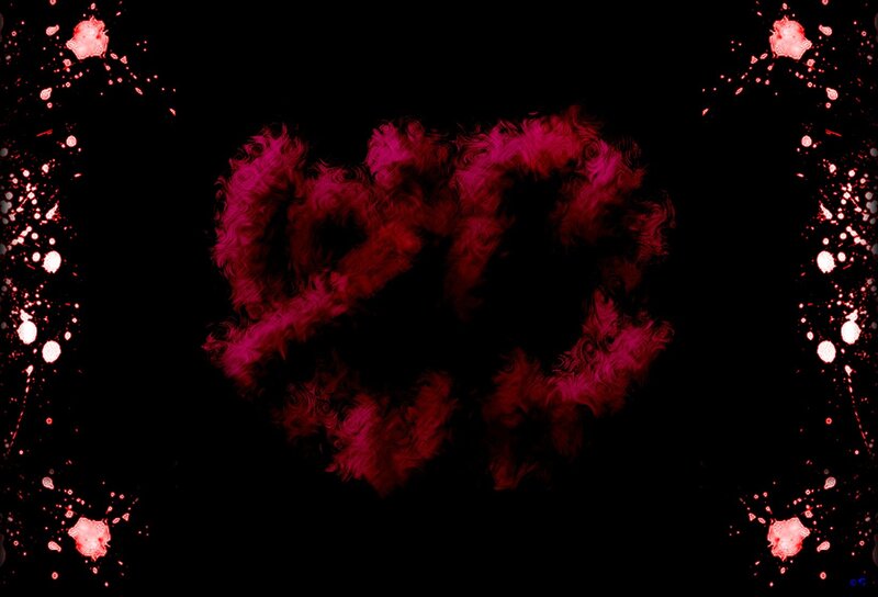 abstract heart with splatters