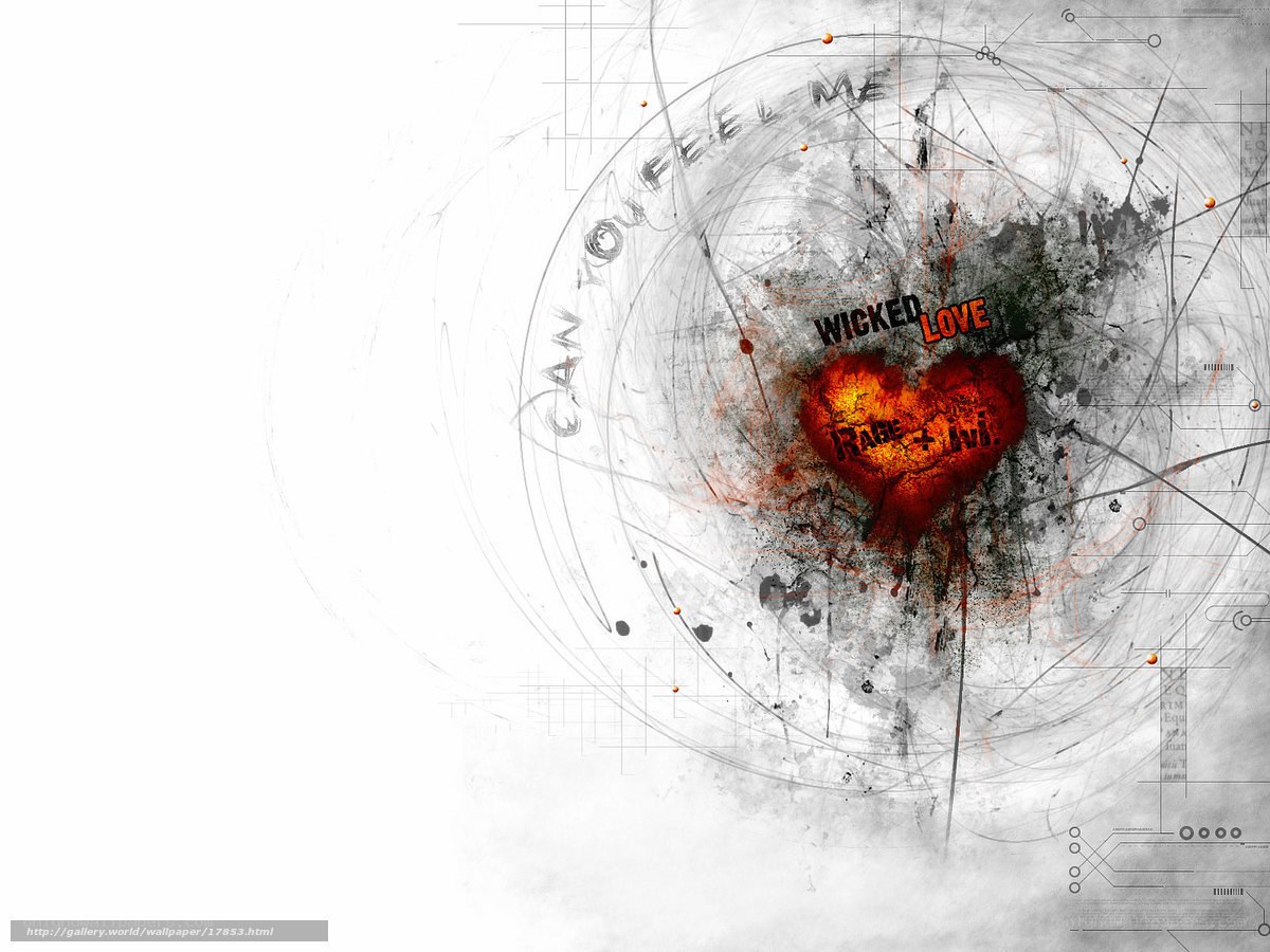 abstract heart with text