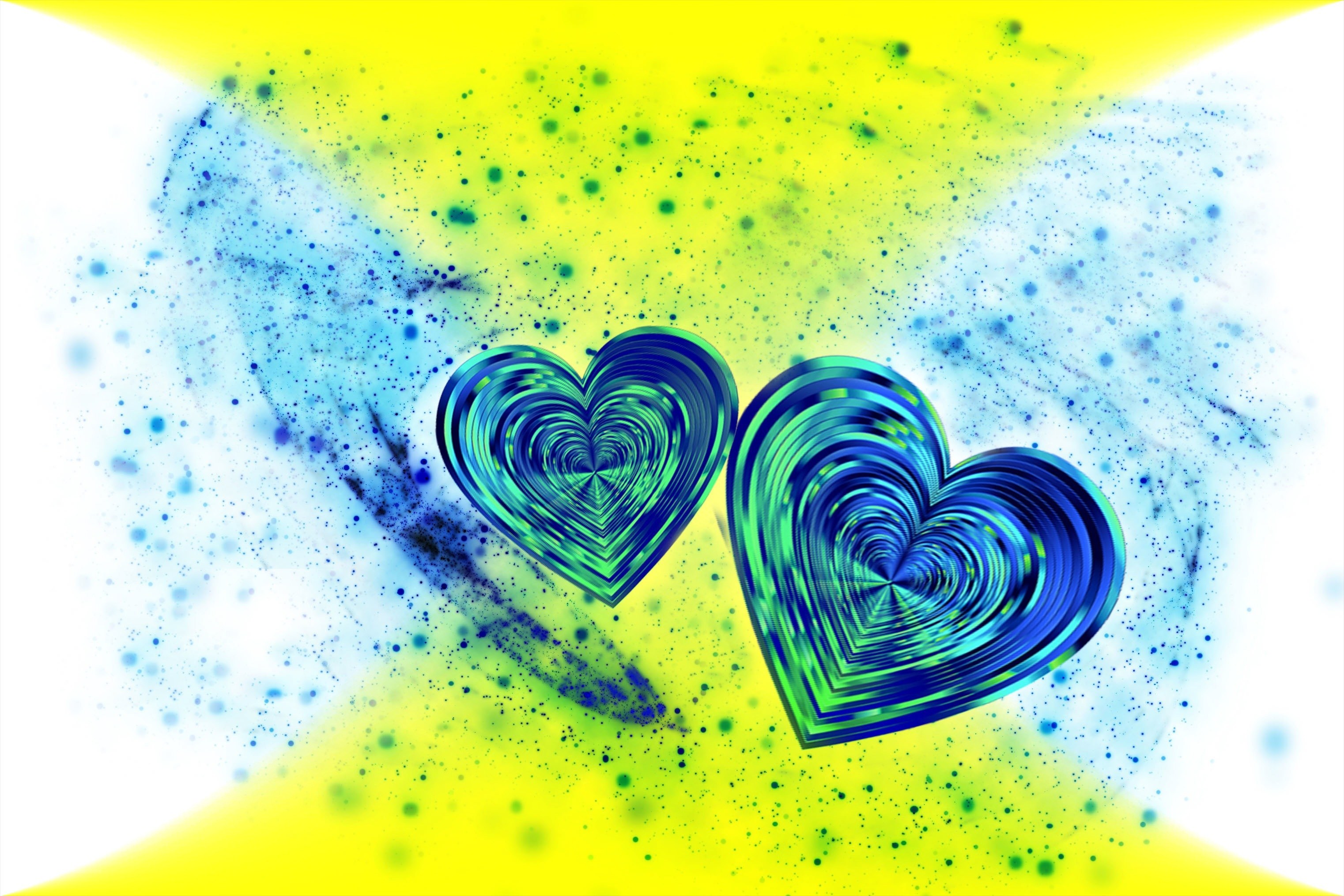 Abstract hearts with vibrant colors