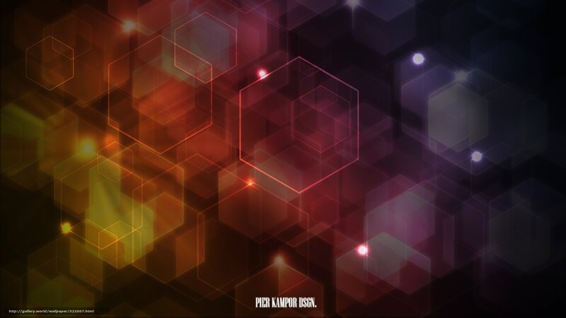 Abstract Hexagon Pattern — Red