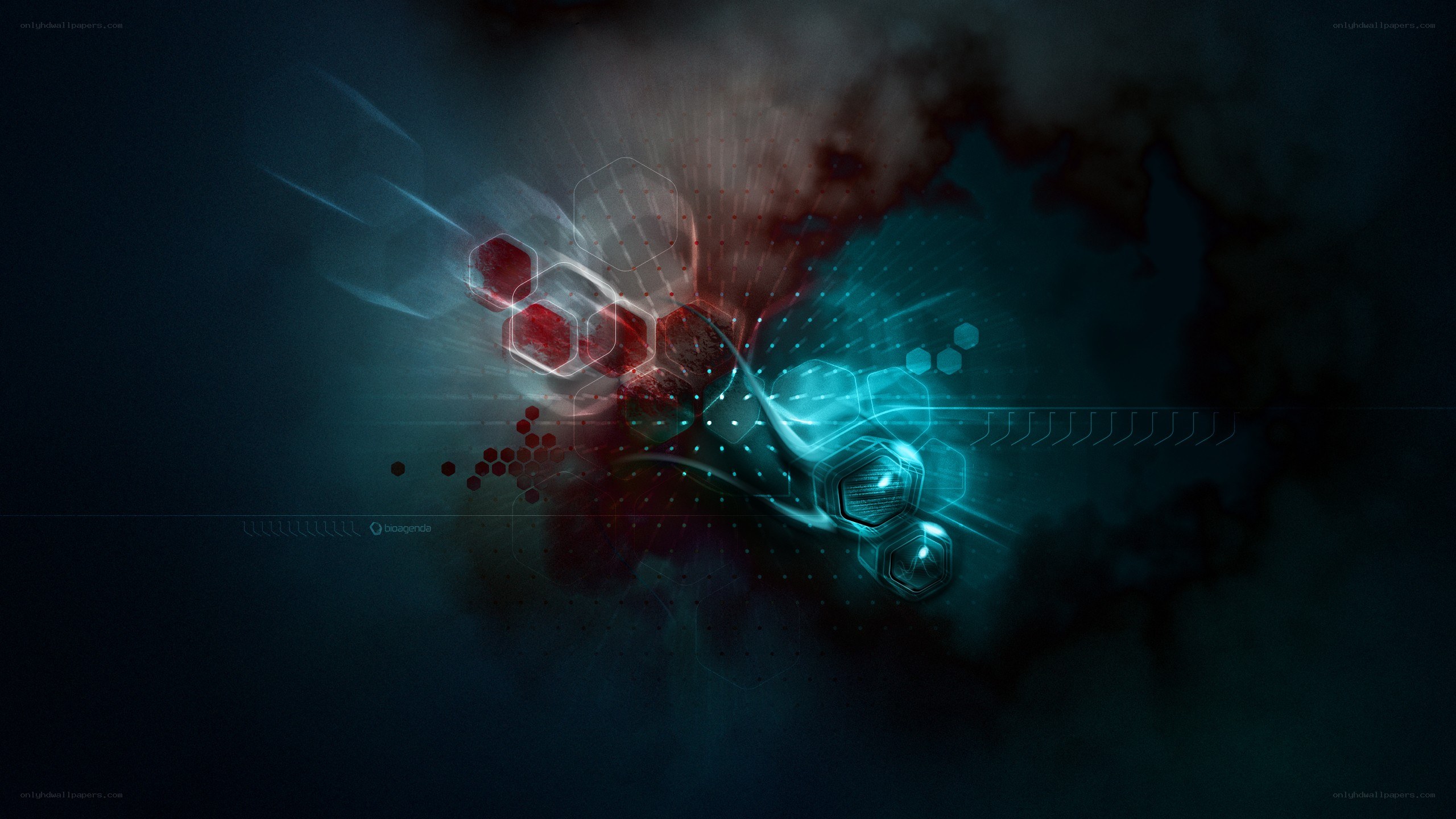 abstract hexagonal digital art