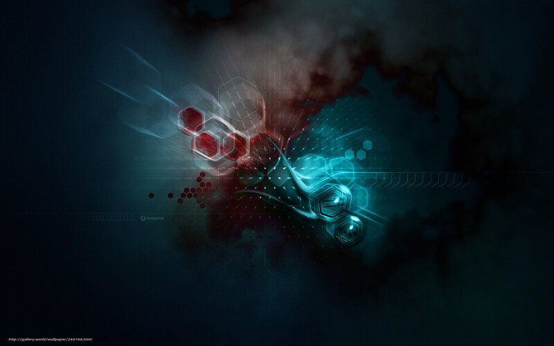 Abstract Hexagonal Pattern — Blue, Dark