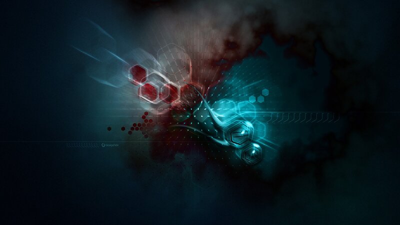 Abstract Hexagonal Pattern — Blue, Dramatic