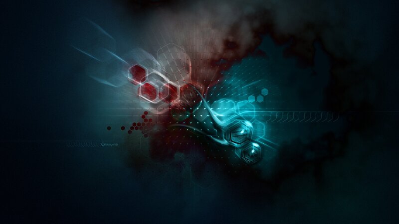 Abstract Hexagonal Pattern — Blue