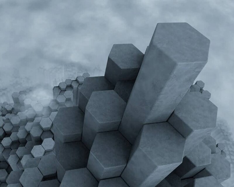 abstract hexagonal stone formation