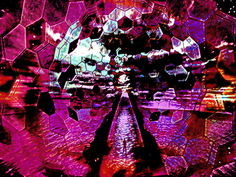 abstract hexagonal tunnel