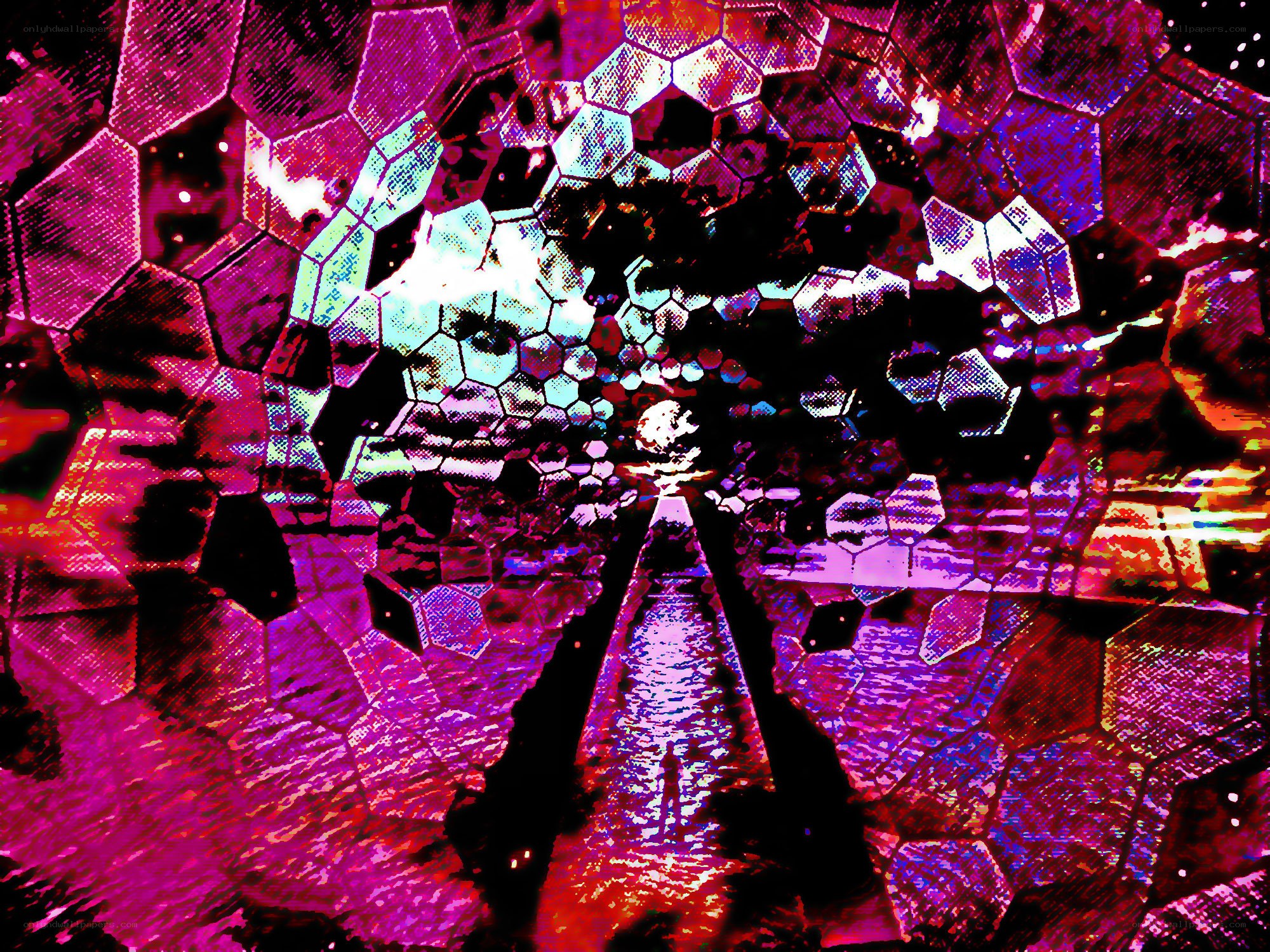 abstract hexagonal tunnel