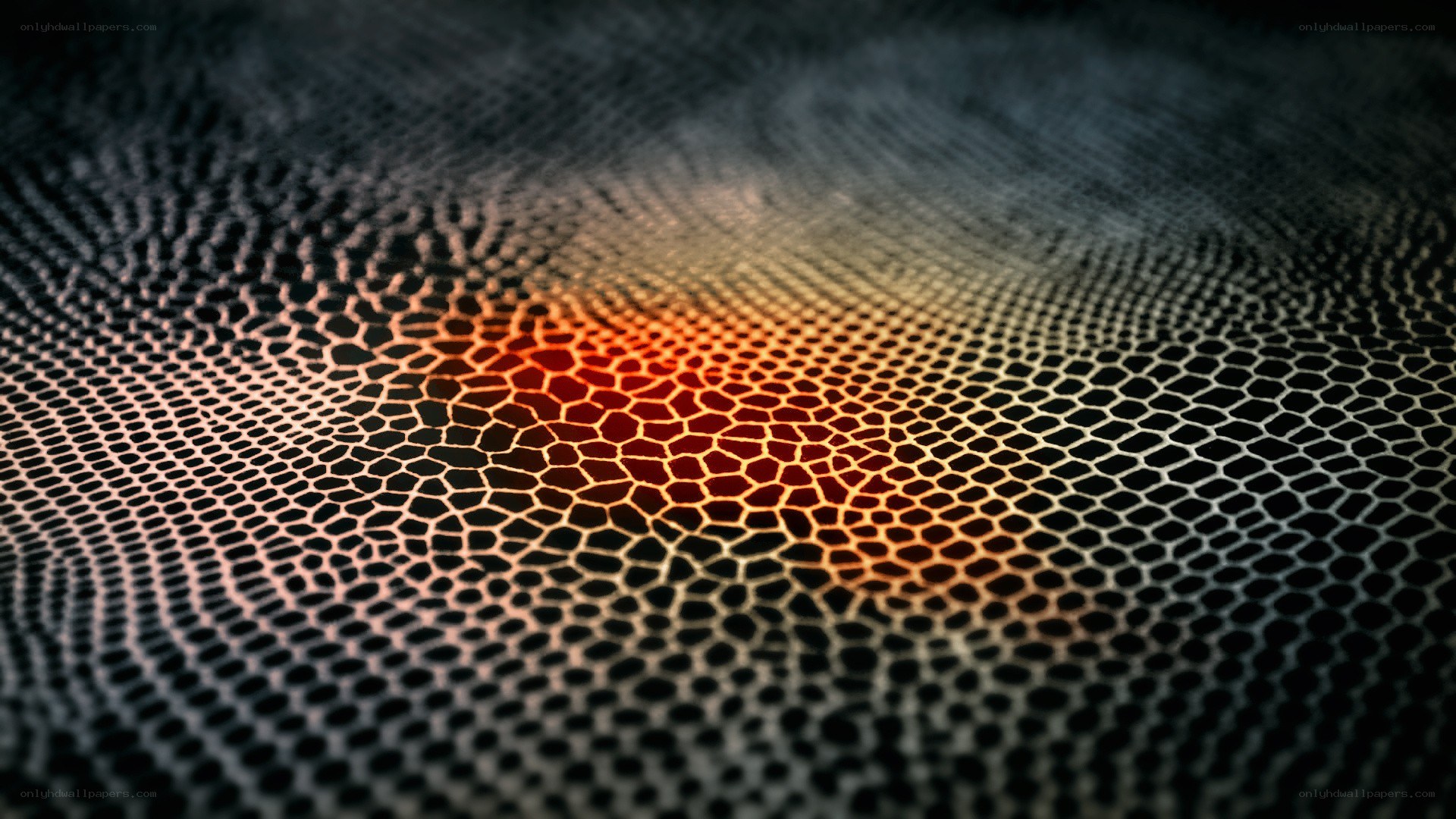 abstract honeycomb pattern with warm glow