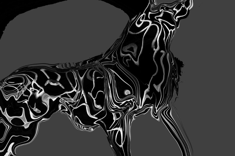 Abstract Horse Figure — Black