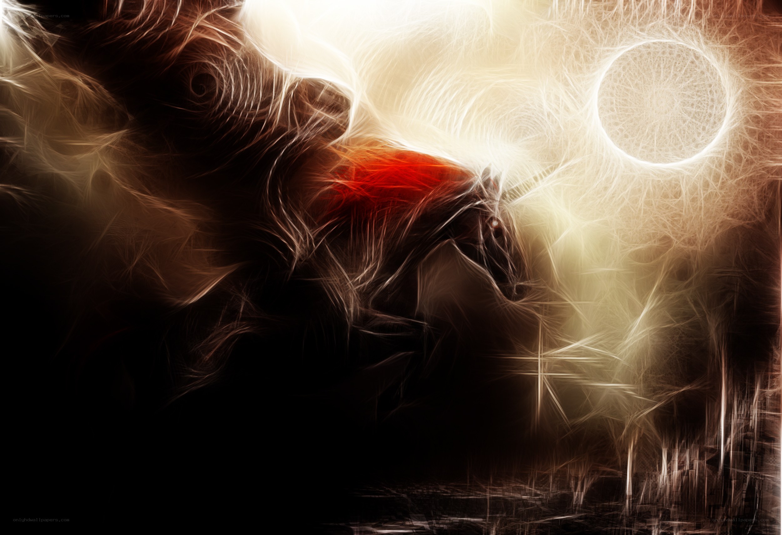 Abstract horse in glowing light