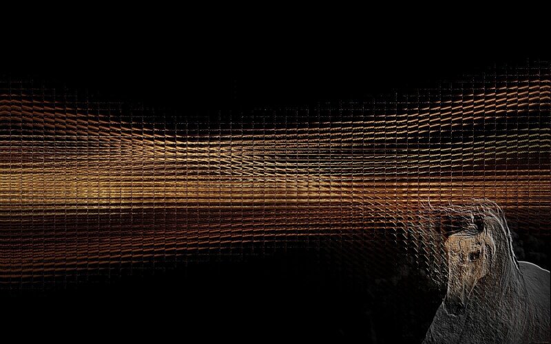 abstract horse with light waves