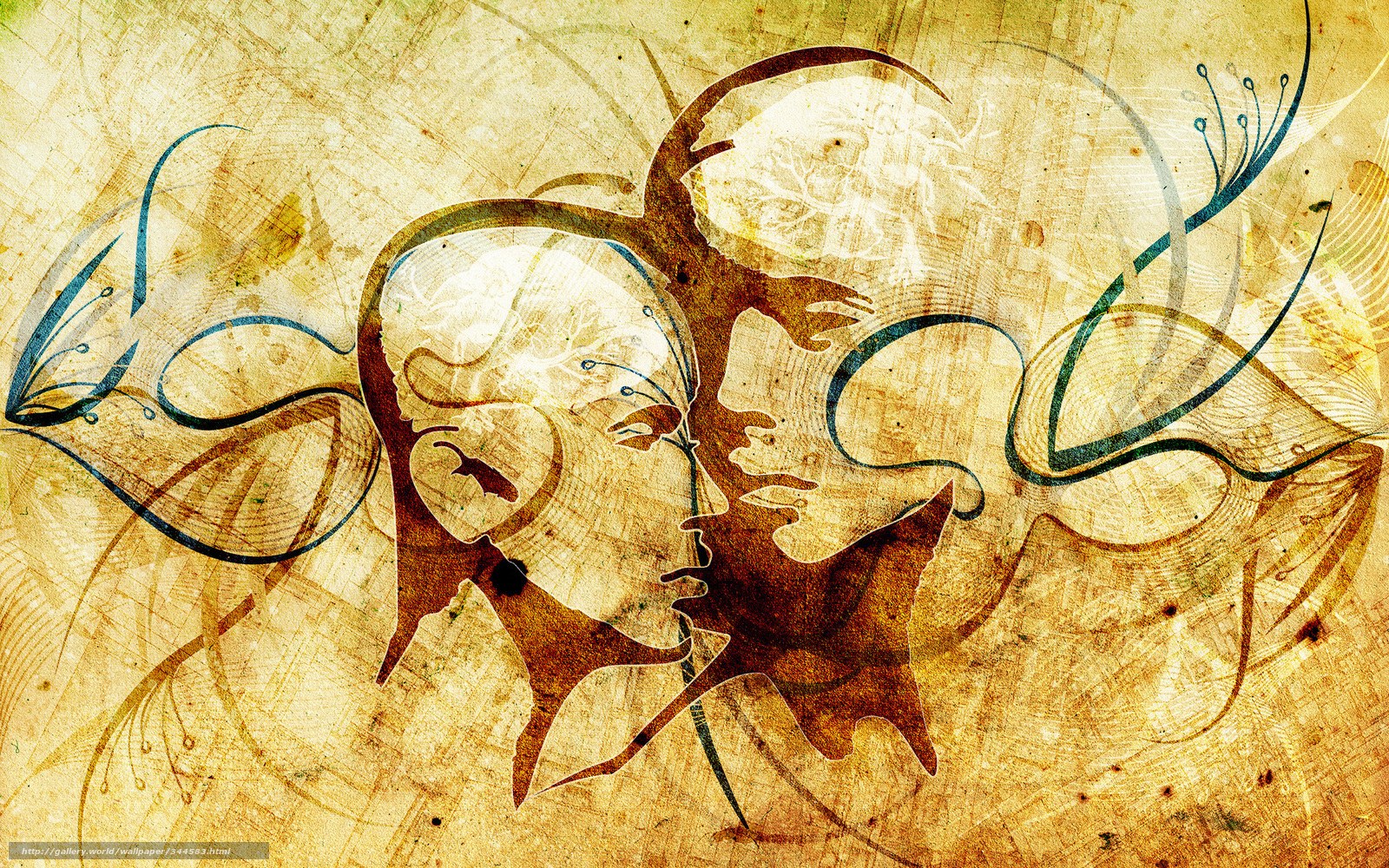 Abstract human faces art