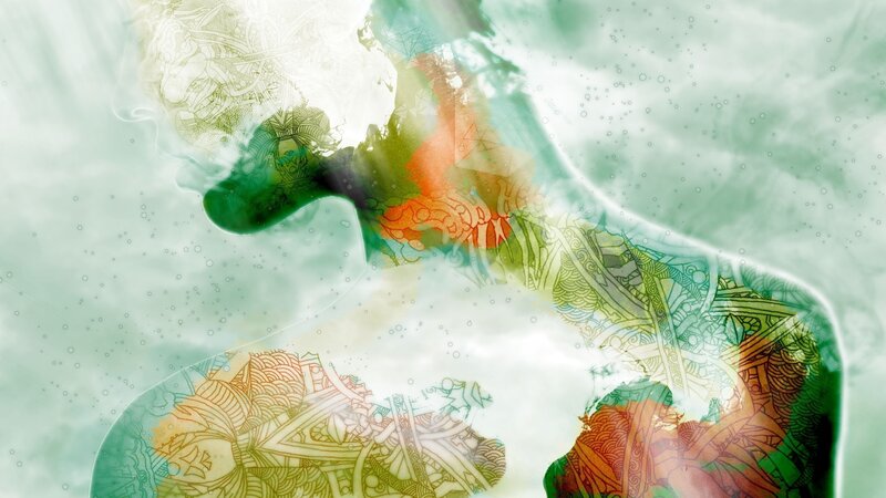 abstract human form with patterns