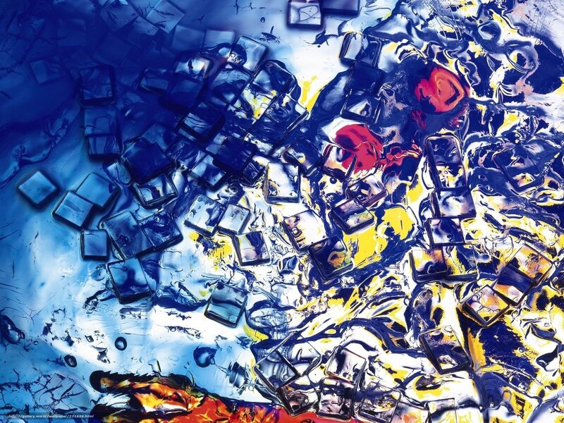 Abstract ice cube art