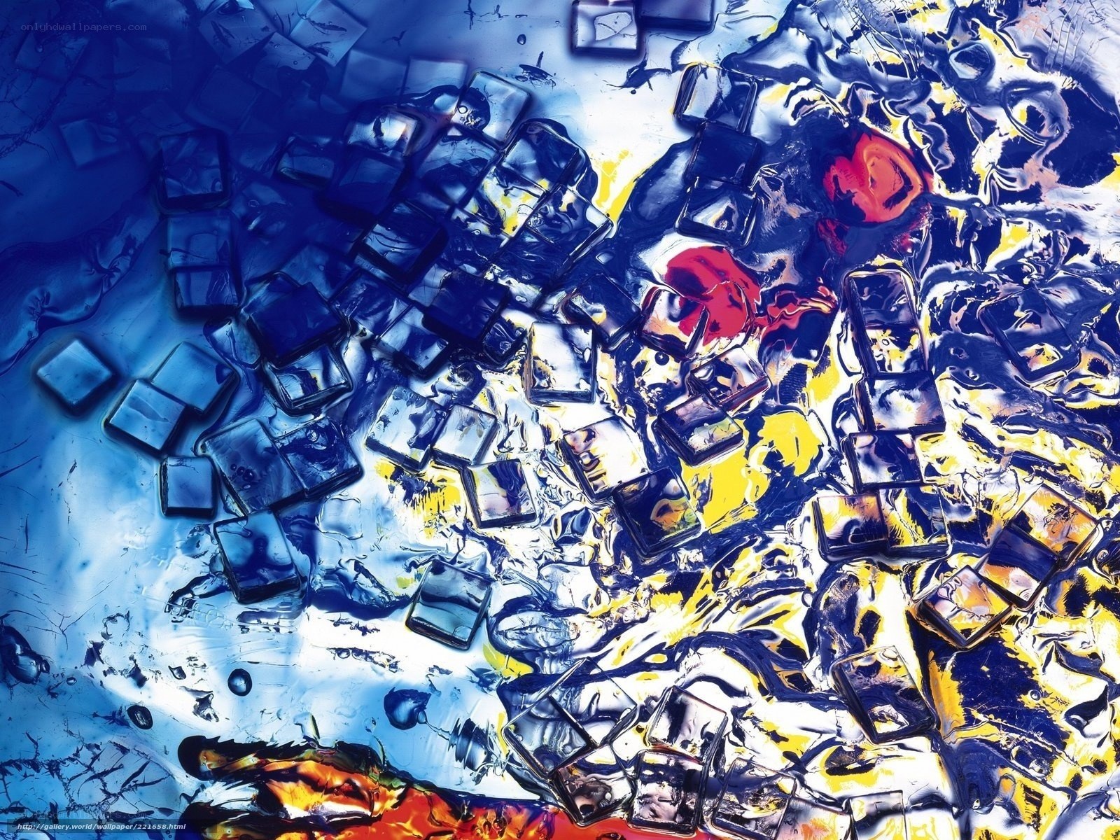 Abstract ice cube art