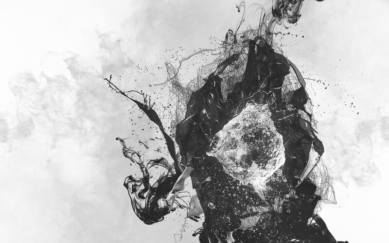abstract ink and smoke explosion
