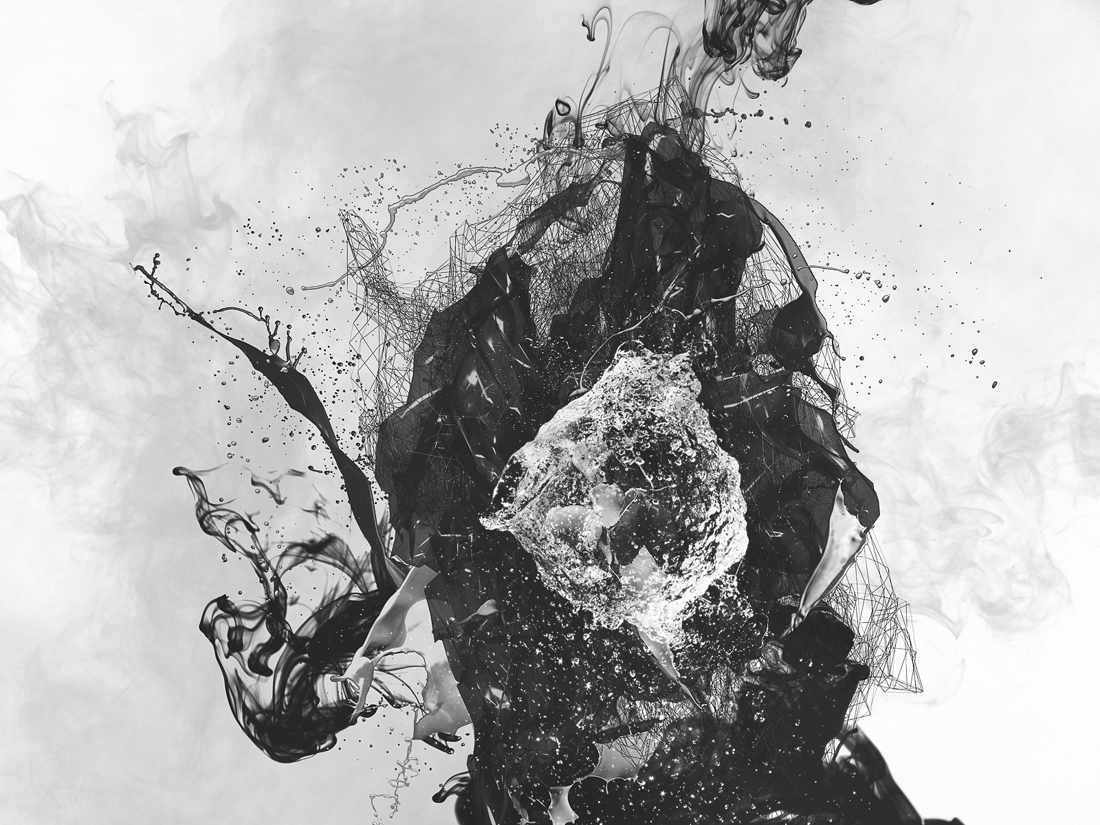 abstract ink and water splash