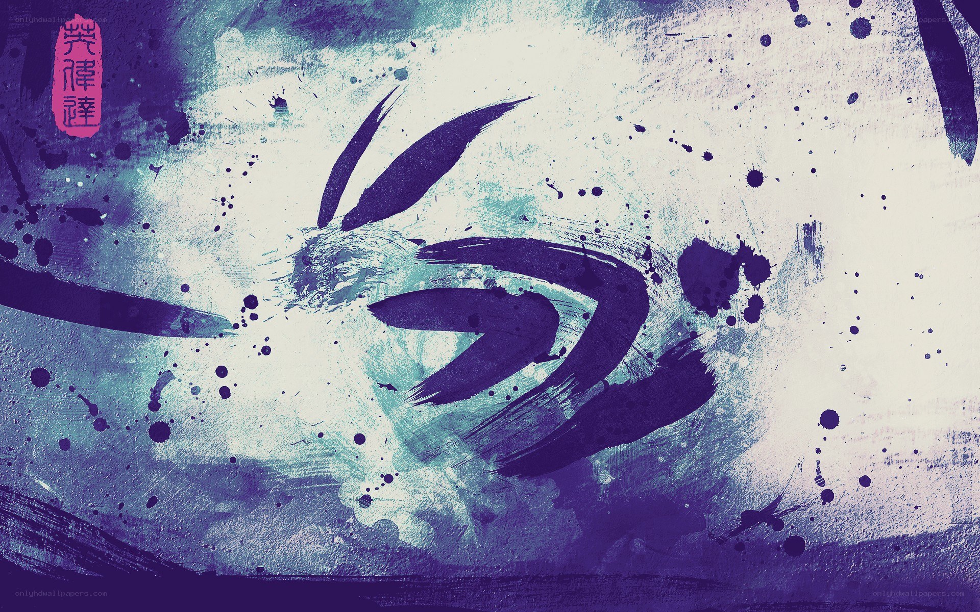 abstract ink art with kanji