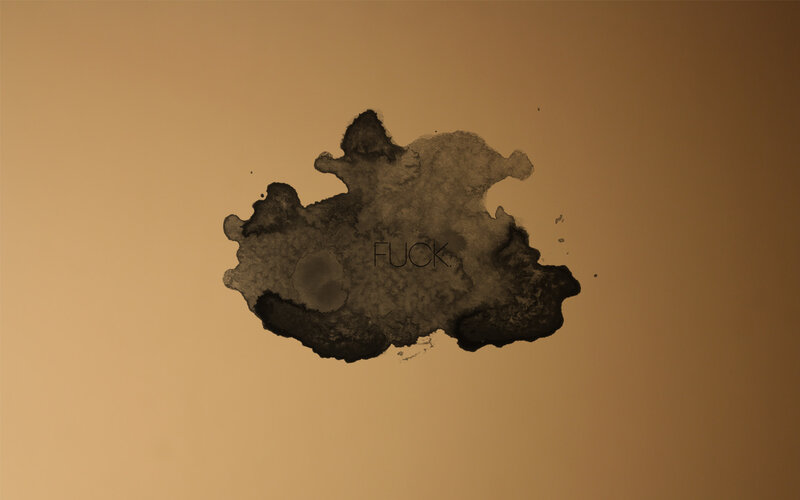 abstract ink blot with text