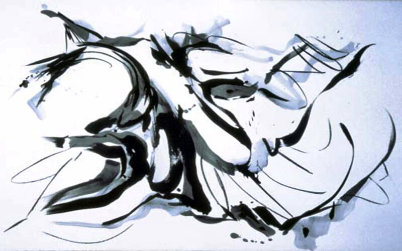 Abstract Ink Drawing — Black