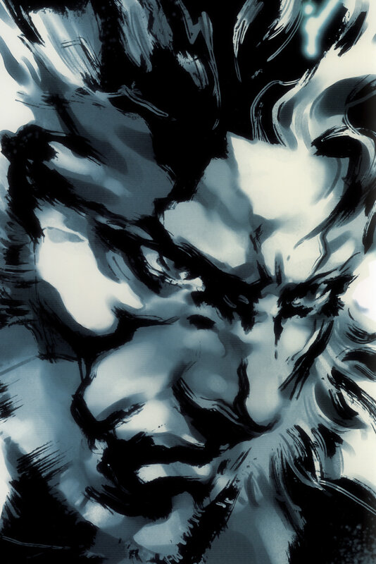 abstract ink portrait of a face