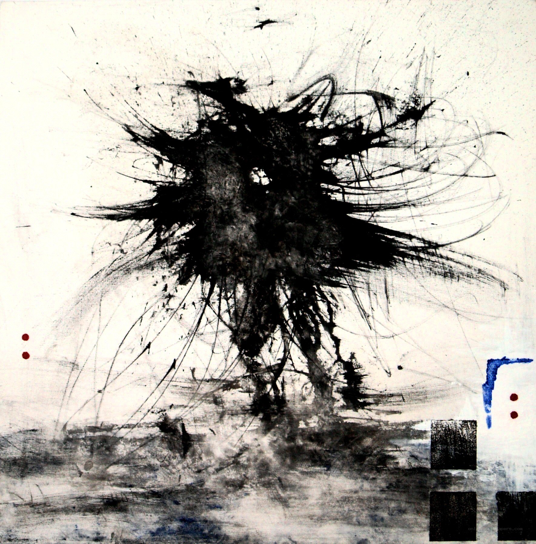 Abstract ink splatter artwork
