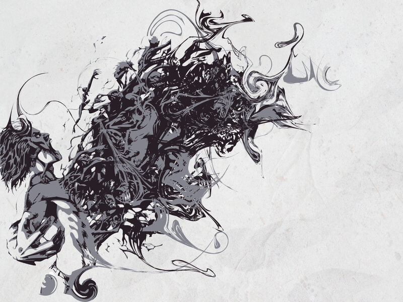 abstract ink splatter artwork