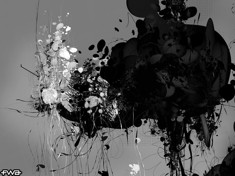 Abstract Ink Splatter — Black, Chaotic, Digital Art