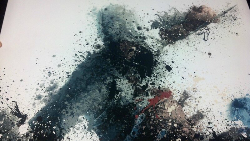 Abstract Ink Splatter — Black, Chaotic, Paint