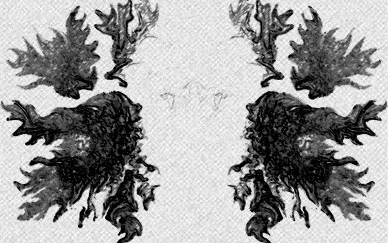Abstract ink splatters on paper